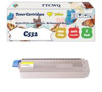 Compatible for Okidata OKI C532 Toner Cartridges Work for Okidata OKI C532dn C542dn MC563dn MC573dn Printers, with Chip, High Yield 7000 Pages, High-Definition Printing (1 Pack Yellow)