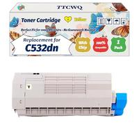Compatible for Okidata OKI C532dn Toner Cartridge Work for Okidata OKI C532DN MC563DN C542DN MC563dnw C542dnw Printers (1 Pack Yellow)