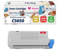 Compatible for Okidata OKI C5650 Toner Cartridge Work for Okidata OKI C5650 C5750 Printers, with Chip, High Yield 8000 Pages, High-Definition Printing (1 Pack Magenta)