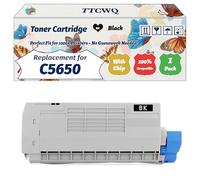 Compatible for Okidata OKI C5650 Toner Cartridge Work for Okidata OKI C5650 C5750 Printers, with Chip, High Yield 8000 Pages, High-Definition Printing (1 Pack Black)