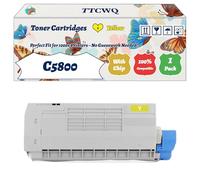 Compatible for Okidata OKI C5800 Toner Cartridges Work for Okidata OKI C5900 C5800 C5550 MFP Printers, with Chip, High Yield 7000 Pages, High-Definition Printing (1 Pack Yellow)