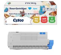 Compatible for Okidata OKI C5800 Toner Cartridges Work for Okidata OKI C5900 C5800 C5550 MFP Printers, with Chip, High Yield 7000 Pages, High-Definition Printing (1 Pack Cyan)