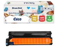 Compatible for Okidata OKI C610 Drum Unit Work for Okidata OKI C610 C610dtn C610dn Printers, with Chip, High Yield 20000 Pages, High-Definition Printing (1 Pack Cyan)