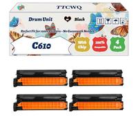 Compatible for Okidata OKI C610 Drum Unit Work for Okidata OKI C610 C610dtn C610dn Printers, with Chip, High Yield 20000 Pages, High-Definition Printing (4 Pack Black)