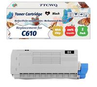 Compatible for Okidata OKI C610 Toner Cartridge Work for Okidata OKI C610 Printers, with Chip, High Yield 8000 Pages, High-Definition Printing (1 Pack Black)