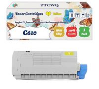 Compatible for Okidata OKI C610 Toner Cartridges Work for Okidata OKI C610cdn C610dn C610dtn C610n Printers, with Chip, High Yield 9000 Pages, High-Definition Printing (1 Pack Yellow)