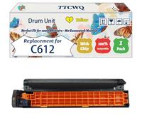 Compatible for Okidata OKI C612 Drum Unit Work for Okidata OKI C612dn C612n Printers, with Chip, High Yield 30000 Pages, High-Definition Printing (1 Pack Yellow)