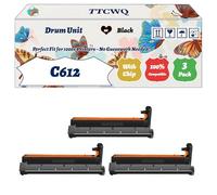 Compatible for Okidata OKI C612 Drum Unit Work for Okidata OKI C612n C612dn Printers, with Chip, High Yield 30000 Pages, High-Definition Printing (3 Pack Black)