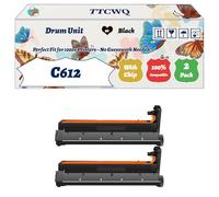 Compatible for Okidata OKI C612 Drum Unit Work for Okidata OKI C612n C612dn Printers, with Chip, High Yield 30000 Pages, High-Definition Printing (2 Pack Black)