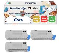 Compatible for Okidata OKI C612 Toner Cartridge Work for Okidata OKI C612 Printers, with Chip, High Yield 8000 Pages, High-Definition Printing (3 Pack Black)