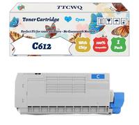 Compatible for Okidata OKI C612 Toner Cartridge Work for Okidata OKI C612 Printers, with Chip, High Yield 8000 Pages, High-Definition Printing (1 Pack Cyan)