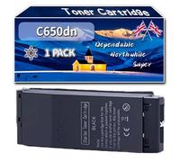 Compatible for Okidata OKI C650dn Toner Cartridge, Work for Okidata OKI C650DN Printers, Toner Cartridge 09006130 09006127 09006128 09006129 (1 Pack Black)