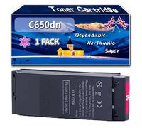 Compatible for Okidata OKI C650dn Toner Cartridge, Work for Okidata OKI C650DN Printers, Toner Cartridge 09006130 09006127 09006128 09006129 (1 Pack Magenta)