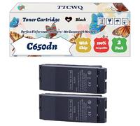Compatible for Okidata OKI C650dn Toner Cartridge Work for Okidata OKI C650DN Printers, with Chip, High Yield 7000 Pages, High-Definition Printing (2 Pack Black)