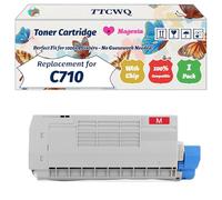 Compatible for Okidata OKI C710 Toner Cartridge Work for Okidata OKI C710 C711 Printers, with Chip, High Yield 11000 Pages, High-Definition Printing (1 Pack Magenta)