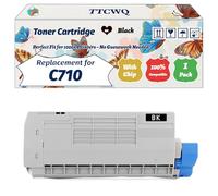 Compatible for Okidata OKI C710 Toner Cartridge Work for Okidata OKI C710 C711 Printers, with Chip, High Yield 11000 Pages, High-Definition Printing (1 Pack Black)