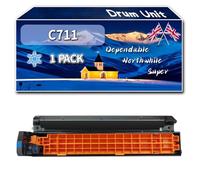 Compatible for Okidata OKI C711 Drum Unit, Work for Okidata OKI C710 C711 C711dn Printers, Drum Unit 44318508 44318507 44318506 44318505 (1 Pack Cyan)
