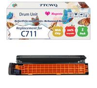 Compatible for Okidata OKI C711 Drum Unit Work for Okidata OKI C710 C711 C711dn Printers, with Chip, High Yield 20000 Pages, High-Definition Printing (1 Pack Magenta)