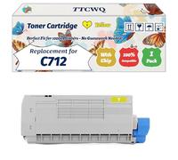 Compatible for Okidata OKI C712 Toner Cartridge Work for Okidata OKI C712 Printers, with Chip, High Yield 11000 Pages, High-Definition Printing (1 Pack Yellow)