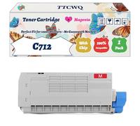 Compatible for Okidata OKI C712 Toner Cartridge Work for Okidata OKI C712 Printers, with Chip, High Yield 11000 Pages, High-Definition Printing (1 Pack Magenta)