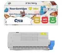 Compatible for Okidata OKI C712 Toner Cartridges Work for Okidata OKI C712 C712dn C712n Printers, with Chip, High Yield 11500 Pages, High-Definition Printing (1 Pack Yellow)