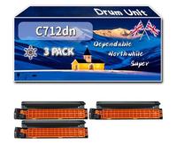 Compatible for Okidata OKI C712dn Drum Unit, Work for Okidata OKI C712DN C712N Printers, Drum Unit 46507416 46507415 46507414 46507413 (3 Pack Black)