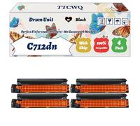 Compatible for Okidata OKI C712dn Drum Unit Work for Okidata OKI C712DN C712N Printers, with Chip, High Yield 30000 Pages, High-Definition Printing (4 Pack Black)