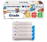 Compatible for Okidata OKI C712dn Toner Cartridges Work for Okidata OKI C712DN C712N Printers, with Chip, High Yield 10000 Pages, High-Definition Printing (4-Pack BK/C/M/Y)