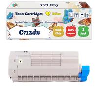 Compatible for Okidata OKI C712dn Toner Cartridges Work for Okidata OKI C712DN C712N Printers, with Chip, High Yield 10000 Pages, High-Definition Printing (1 Pack Yellow)