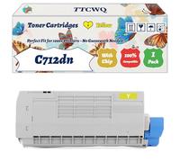 Compatible for Okidata OKI C712dn Toner Cartridges Work for Okidata OKI C712N C712DN Printers, with Chip, High Yield 10000 Pages, High-Definition Printing (1 Pack Yellow)