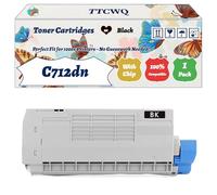 Compatible for Okidata OKI C712dn Toner Cartridges Work for Okidata OKI C712N C712DN Printers, with Chip, High Yield 10000 Pages, High-Definition Printing (1 Pack Black)