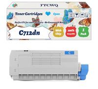 Compatible for Okidata OKI C712dn Toner Cartridges Work for Okidata OKI C712N C712DN Printers, with Chip, High Yield 10000 Pages, High-Definition Printing (1 Pack Cyan)