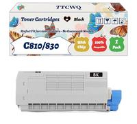 Compatible for Okidata OKI C810/830 Toner Cartridges Work for Okidata OKI C810dn C830dn C830dtn Printers, with Chip, High Yield 9000 Pages, High-Definition Printing (1 Pack Black)
