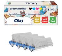 Compatible for Okidata OKI C823 Toner Cartridge Work for Okidata OKI C823 C823dn C823n C833 C833dn C833n C843 Printers (4-Pack BK/C/M/Y)