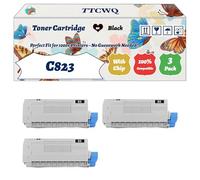 Compatible for Okidata OKI C823 Toner Cartridge Work for Okidata OKI C823 C823dn C823n C833 C833dn C833n C843 Printers (3 Pack Black)
