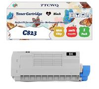 Compatible for Okidata OKI C823 Toner Cartridge Work for Okidata OKI C823 C833 C843 Printers, with Chip, High Yield 7000 Pages, High-Definition Printing (1 Pack Black)