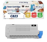 Compatible for Okidata OKI C823 Toner Cartridge Work for Okidata OKI C823 C833 C843 Printers, with Chip, High Yield 7000 Pages, High-Definition Printing (1 Pack Black)