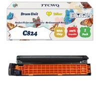 Compatible for Okidata OKI C824 Drum Unit Work for Okidata OKI C824dn C824n C834dnw C834nw C844dnw Printers, with Chip, High Yield 30000 Pages, High-Definition Printing (1 Pack Yellow)