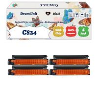 Compatible for Okidata OKI C824 Drum Unit Work for Okidata OKI C824dn C824n C834dnw C834nw C844dnw Printers, with Chip, High Yield 30000 Pages, High-Definition Printing (4 Pack Black)