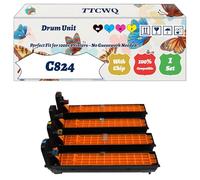 Compatible for Okidata OKI C824 Drum Unit Work for Okidata OKI C824dn C824n C834dnw C834nw C844dnw Printers, with Chip, High Yield 30000 Pages, High-Definition Printing (4-Pack BK/C/M/Y)