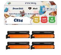 Compatible for Okidata OKI C824 Drum Unit Work for Okidata OKI C824dn C824n C834nw C834dnw C844dnw Printers, with Chip, High Yield 30000 Pages, High-Definition Printing (4 Pack Black)