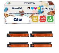 Compatible for Okidata OKI C830 Drum Unit Work for Okidata OKI MC861cdtn MC861cdxn MC861dn Printers, with Chip, High Yield 20000 Pages, High-Definition Printing (4-Pack BK/C/M/Y)