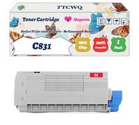 Compatible for Okidata OKI C831 Toner Cartridge Work for Okidata OKI C831 C841 Printers, with Chip, High Yield 10000 Pages, High-Definition Printing (1 Pack Magenta)