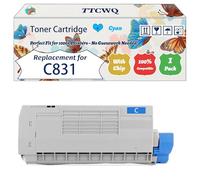 Compatible for Okidata OKI C831 Toner Cartridge Work for Okidata OKI C831 C841 Printers, with Chip, High Yield 10000 Pages, High-Definition Printing (1 Pack Cyan)