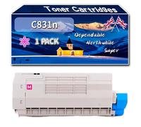 Compatible for Okidata OKI C831n Toner Cartridges, Work for Okidata OKI C831 C831n C831cdtn C841 C831DM C841cdtn C831dn C841dn Printers (1 Pack Magenta)