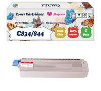 Compatible for Okidata OKI C834/844 Toner Cartridges Work for Okidata OKI C834dnw C834nw C844dnw Printers, with Chip, High Yield 10000 Pages, High-Definition Printing (1 Pack Magenta)