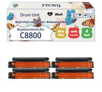 Compatible for Okidata OKI C8800 Drum Unit Work for Okidata OKI C8600 C8600cdtn C8600dn C8600n C8800 C8800cdtn C8800dn Printers (4 Pack Black)