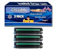 Compatible for Okidata OKI C911dn Imaging Drum Unit, Work for Okidata OKI C911dnO C931 C931dn Printers, Imaging Drum Unit 45103716 45103715 45103714 45103713 (3 Pack Black)