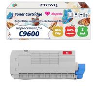 Compatible for Okidata OKI C9600 Toner Cartridge Work for Okidata OKI C9600 C9650 C9800 C9850 C9850 Printers, with Chip, High Yield 15000 Pages, High-Definition Printing (1 Pack Magenta)