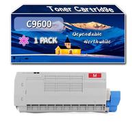 Compatible for Okidata OKI C9600 Toner Cartridge, Work for Okidata OKI C9600 C9650 C9800 C9850 C9850 Printers, Toner Cartridge 42918916 42918915 42918914 42918913 (1 Pack Magenta)